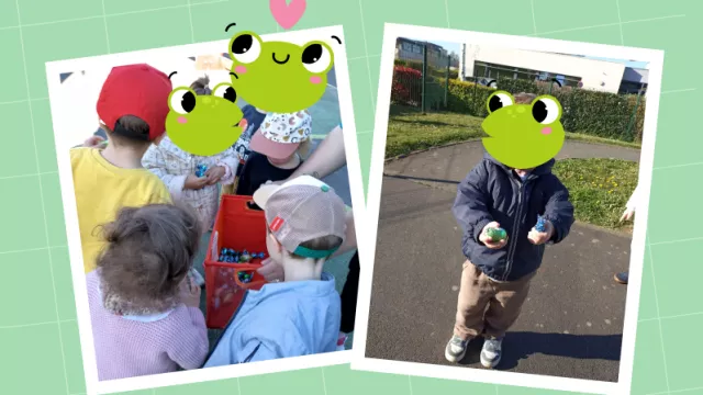 chasse aux oeufs à la crèche