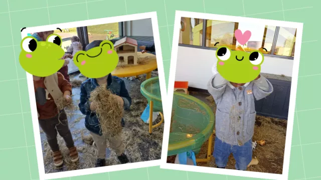 activité sensorielle avec du foin